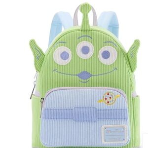 Disney Parks Alien  Corduroy Loungefly Backpack - Green and Light Blue